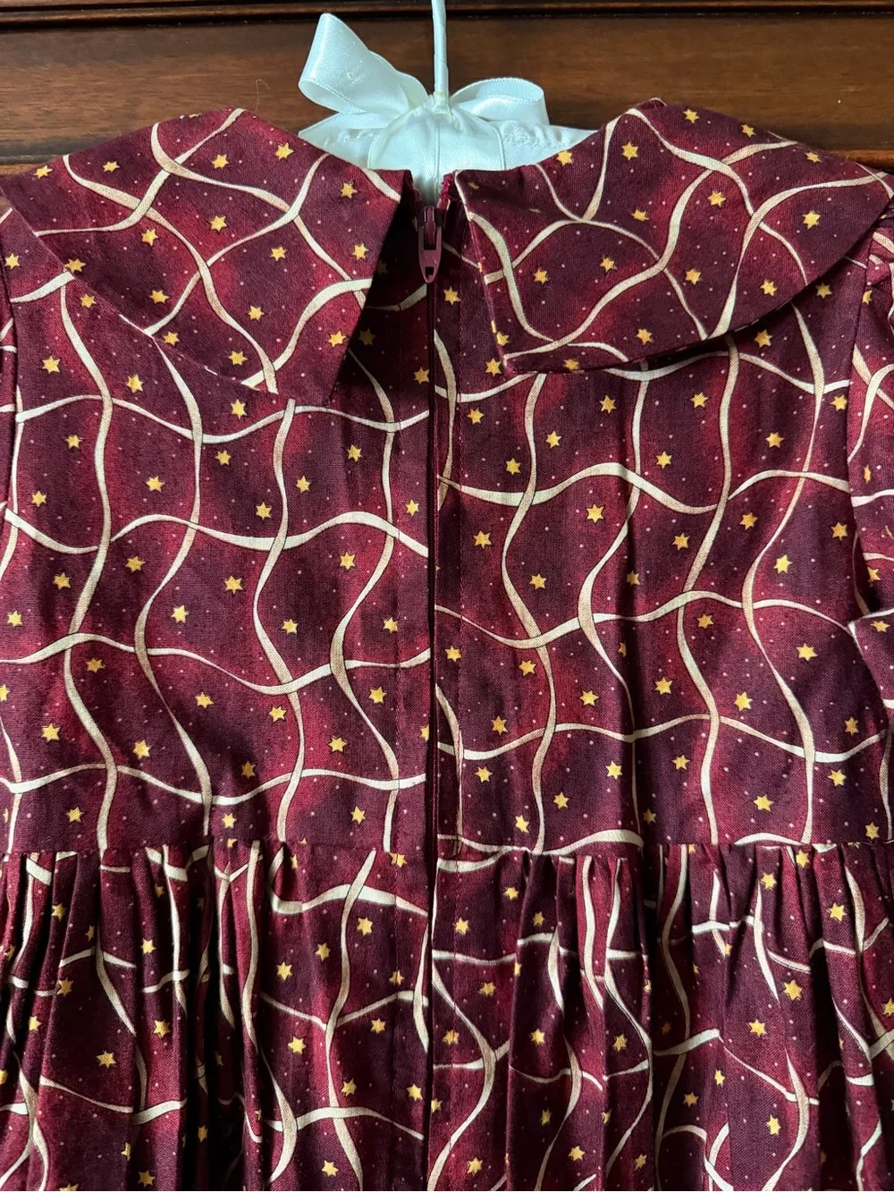 Girls' Handmade Christmas Holiday Print Apron dress